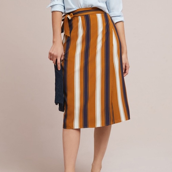 Anthropologie Dresses & Skirts - Anthropologie striped wrap skirt